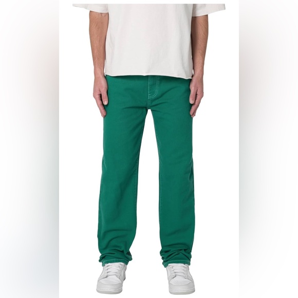 MNML Other - mnml V523 Green Contrast Stitch Denim Jeans Size 40 NEW